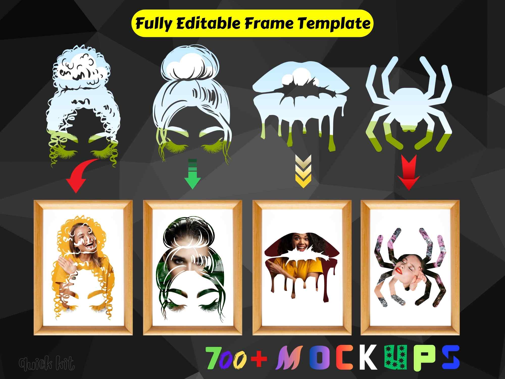 Frame Bundle Editable Canva Frames Template Easy Drag and Drop mockup frame Buy Etsy shop